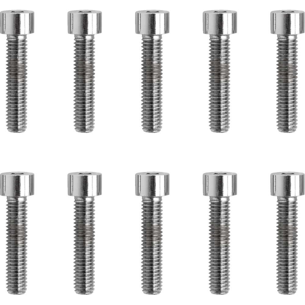 Tornillos de cabeza cilíndrica con hexágono interior — #10-32, 22,2 mm (7/8"), paquete de 10, cromo