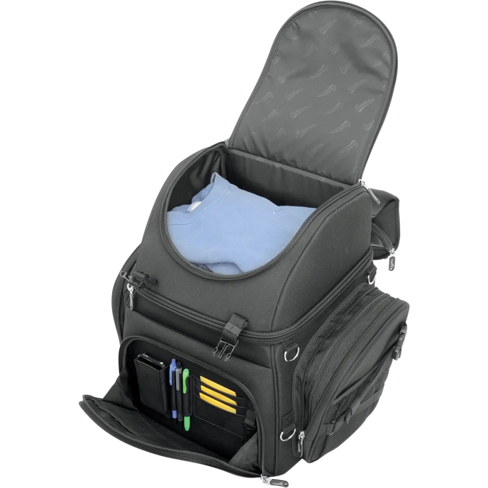 BR3400 Backseat or Sissy Bar Bag — 14" W x 19" H x 12" D, 3,400 cubic inches (55.7 L)