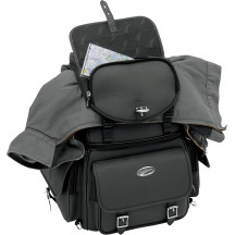 BR3400EX Combination Backrest, Backseat, and Sissy Bar Bag — 14" x 19" x 12", 3,400 cu in, Black