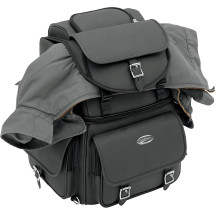 BR3400EX Combination Backrest, Backseat, and Sissy Bar Bag — 14" x 19" x 12", 3,400 cu in, Black