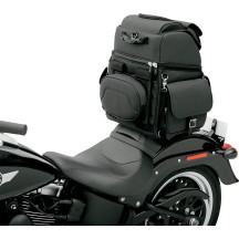 BR3400EX Combination Backrest, Backseat, and Sissy Bar Bag — 14" x 19" x 12", 3,400 cu in, Black