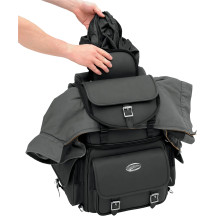 BR3400EX Combination Backrest, Backseat, and Sissy Bar Bag — 14" x 19" x 12", 3,400 cu in, Black
