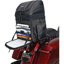 Route 1 Destination/Getaway Backrest Bag — 15" x 12" x 12" main, 15" x 12" x 6" top, 35.5 L, Black