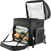 Route 1 Destination/Getaway Backrest Bag — 15" x 12" x 12" main, 15" x 12" x 6" top, 35.5 L, Black