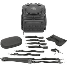 BR1800 Tactical Sissy Bar Bag — 38×28×25.5 cm (15×11×10 in), Black, rear mount