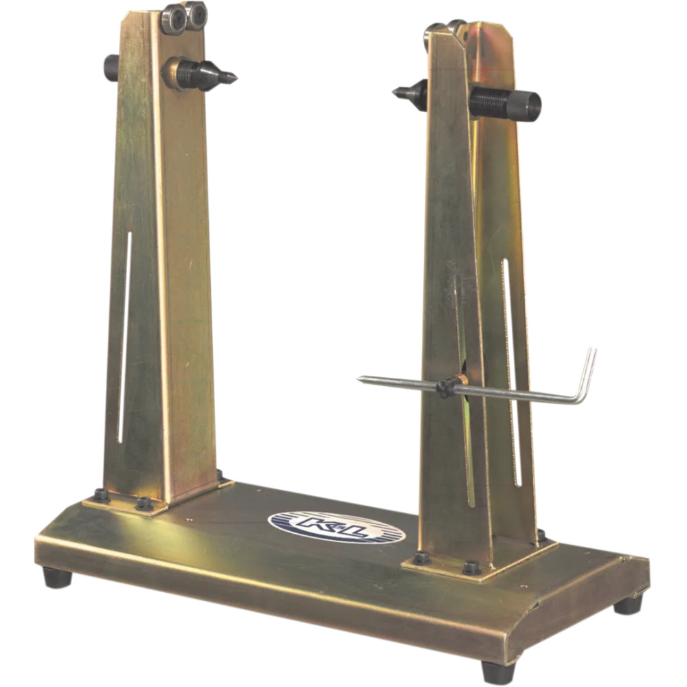 Wheel Truing and Wheel Balance Stand — 14"–21" wheels, yellow zinc-plated