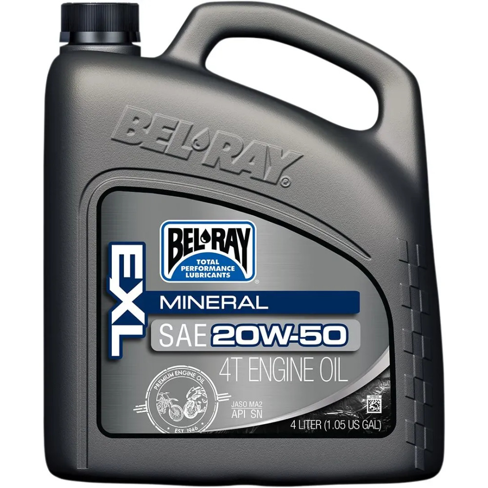 EXL Mineral 4T Engine Oil — 4 L, 20W-50, JASO MA2, API SN