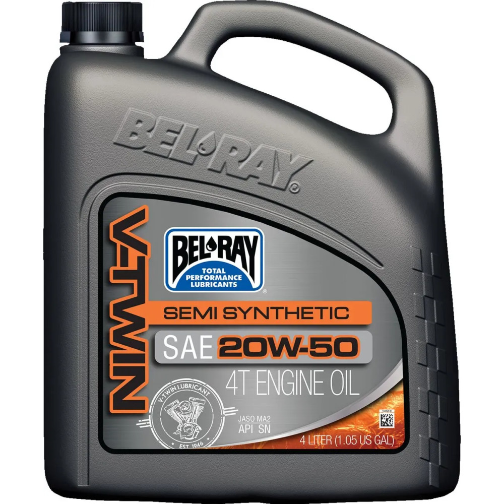 V-Twin Semi-Synthetic 4-Stroke Engine Oil — 4 L (1.05 US gal), 20W-50