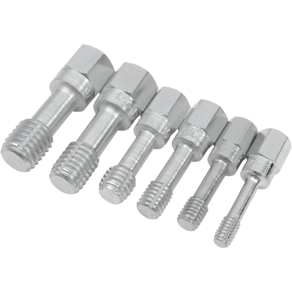 Thread Chaser Tap Set — coarse sizes 1/4-20, 5/16-18, 3/8-16, 7/16-14, 1/2-13, 9/16-12, silver