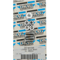 Juego de tornillos para montaje de matrícula — Cromado, Plateado