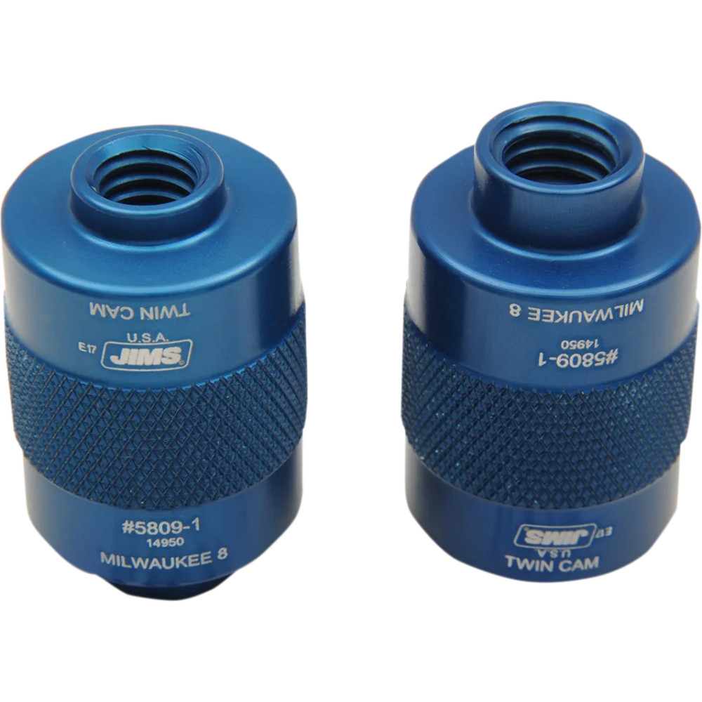 Cylinder Hold Down Nuts — Blue, fits Twin Cam and Milwaukee Eight
