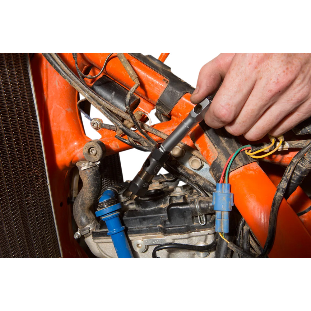 Stepped Swivel Socket Extension — 76.2 mm (3"), Chrome, Spark plug