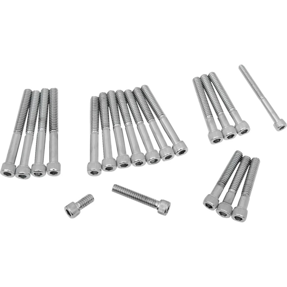 Cam/Primary Cover Bolt Set — Cam cover, primary cover, chrome