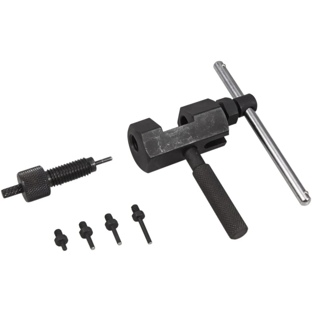 Cam Chain Breaker & Riveting Tool Kit — fits 2x3, 3x4, 4x5 cam chains, Black
