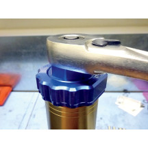 Fork Cap Tool for KYB — 49 mm, 1/2" square drive, Blue anodized