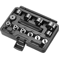 Universal Bearing Driver Tool Set — 8–47 mm adaptors, 8–30 mm ID / 32–47 mm OD, Black