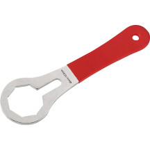 Dual-Chamber Closed Cartridge Fork Cap Tool — Red
