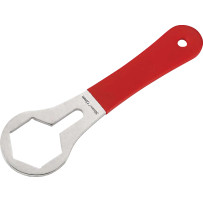 Dual-Chamber Closed Cartridge Fork Cap Tool — WP 4860 MXMA, Red, Silver