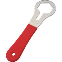 Dual-Chamber Closed Cartridge Fork Cap Tool — WP 4860 MXMA, Red, Silver