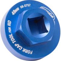 Fork Cap Hex Tool for Harley-Davidson — 49 mm, 1/2" square drive, blue anodized