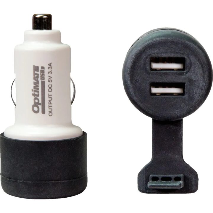 OptiMate™ Dual USB Fast Charger — 12V, 2.1A, dual USB-A sockets