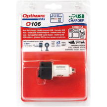 OptiMate™ Cargador rápido Dual USB — 12 V, 2.1 A, Negro, Blanco