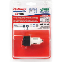 OptiMate™ Cargador rápido Dual USB — 12 V, 2.1 A, Negro, Blanco