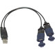 OptiMate™ USB Y-Splitter — 12V, USB-A plug & socket, Black