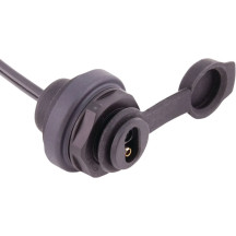OptiMate™ SAE Panel Mount Socket — 30 cm (12") cable, 12 V, black
