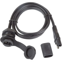 OptiMate™ SAE Panel Mount Socket — 12V, 18 mm (23/32"), Black, fits Triumph, Ducati, BMW