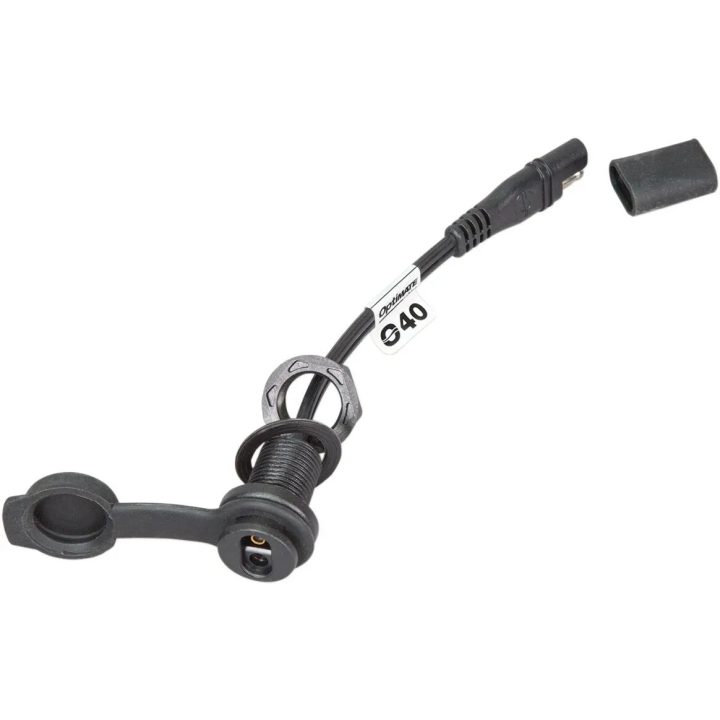 OptiMate™ SAE Panel Mount Socket — 12 V, 152 mm cable, Black, Triumph/Ducati/BMW