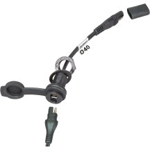 Toma SAE impermeable para panel delgado O-40 — agujero 18 mm, panel 1 mm, 12 V