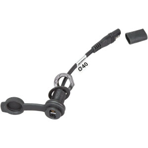 OptiMate™ SAE Panel Mount Socket — 12 V, 152 mm cable, Black, Triumph/Ducati/BMW