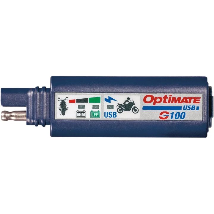 OptiMate™ Single USB Charger — 12V, SAE plug, Blue