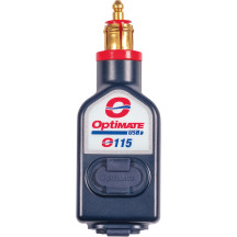 OptiMate™ Dual USB Inline Charger — 12V 3.3A, 12 mm DIN 180° bike plug, Blue