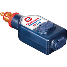 OptiMate™ Dual USB Inline Charger — 12V 3.3A, 12 mm DIN 180° bike plug, Blue