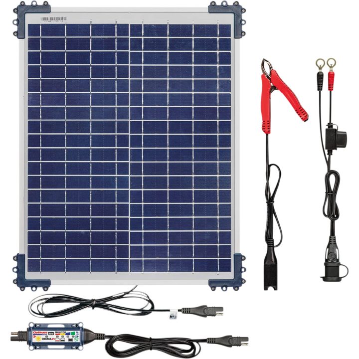 OptiMate™ 20 W Solar DUO Charger/Maintainer — 12 V, 14.3" W x 17.9" H x 1" D