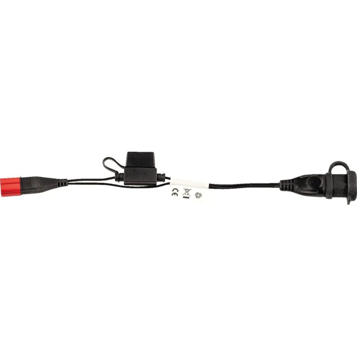 OptiMate™ Charger Cord Adapter — 7.5 A fuse protected, Euro5 6-pin to SAE 2-pin, fits Ducati 6-pin
