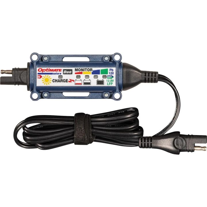 OptiMate™ Duo Solar Charge Controller — 12 V, 5 A, Black/Blue