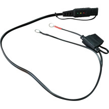 BT03 Battery Charge Indicator with LED — 12V, 2× M8 eyelets (8.4 mm), 50 cm cable, 10A fuse, Black