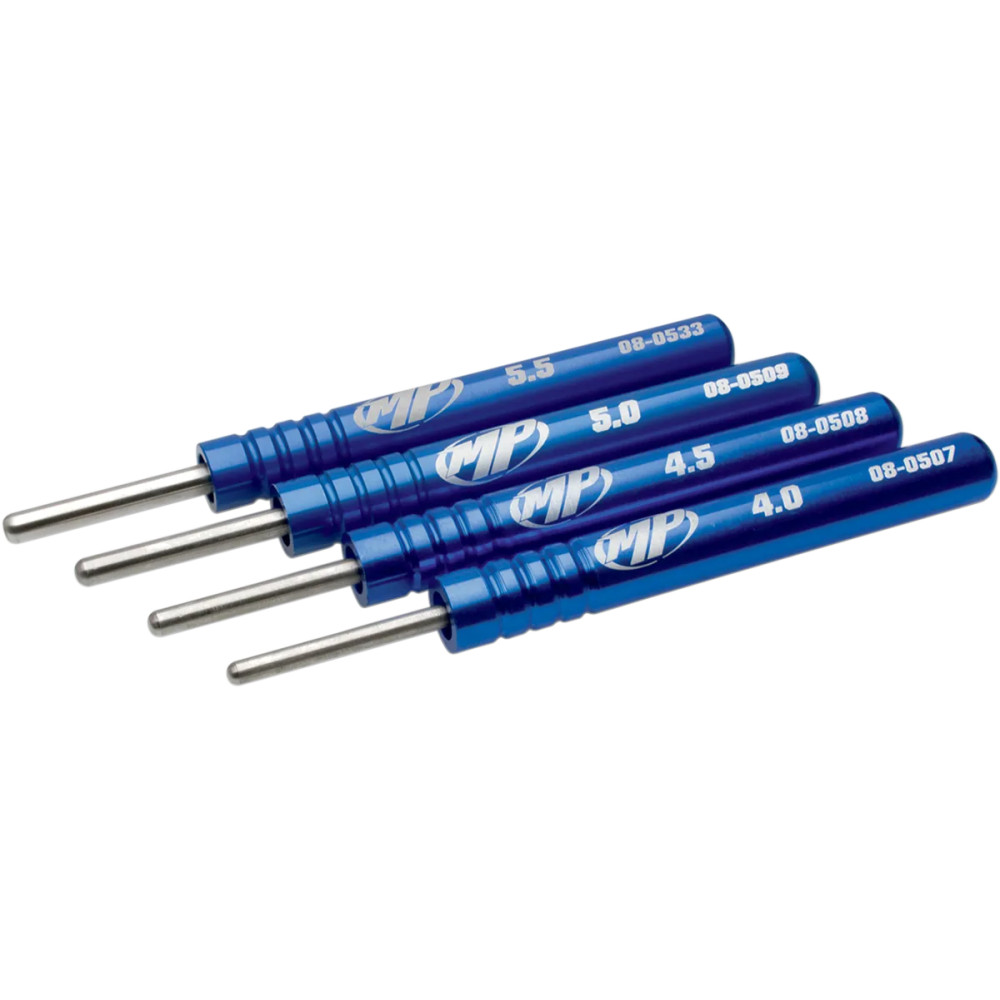 Valve Stem Seal Install Tool Set — 4 mm, 4.5 mm, 5 mm, 5.5 mm, Blue anodized