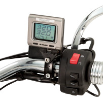 Sistema de monitor de presión de neumáticos para montaje en manillar — compatible con manillares 7/8", 1", 1-1/8", gris