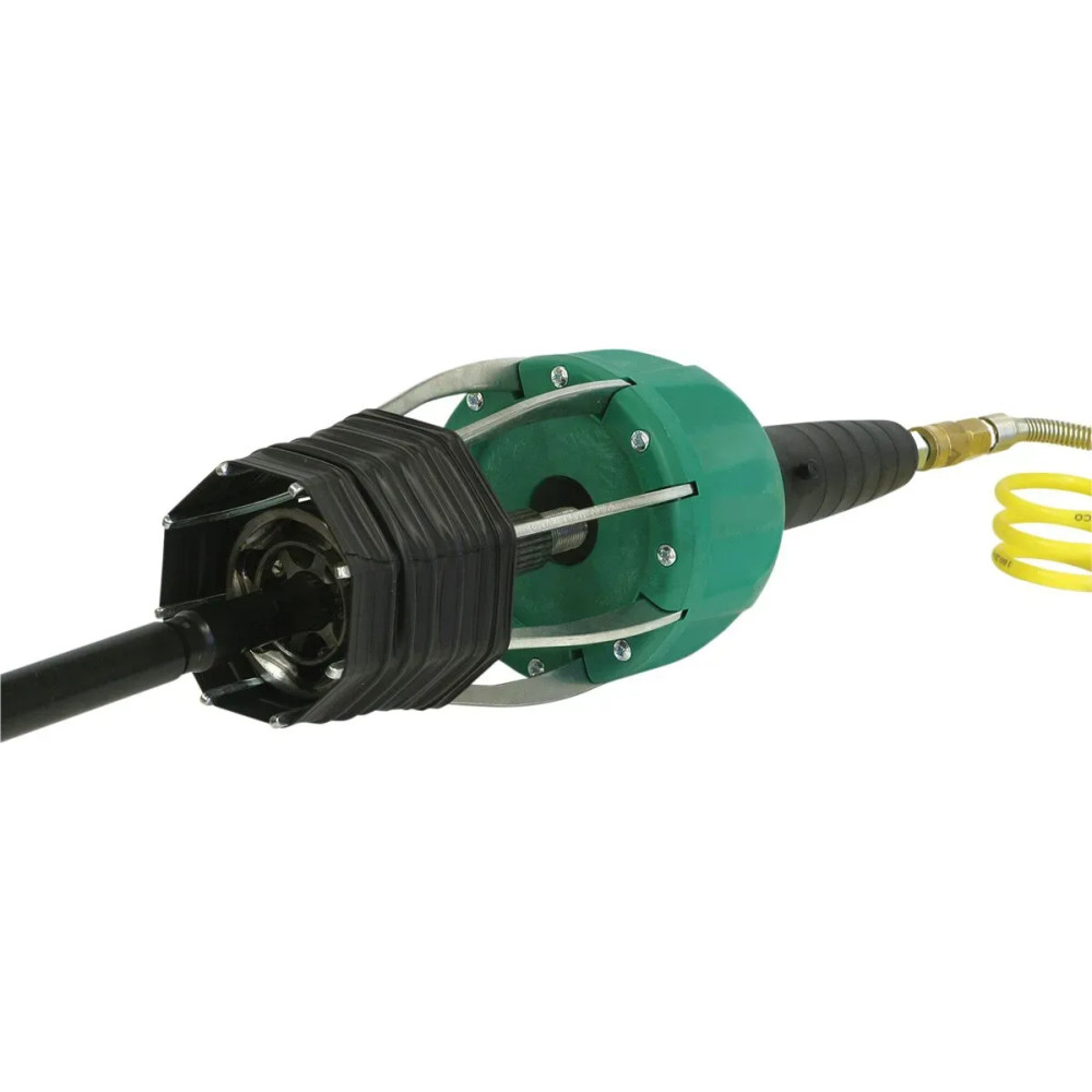 Herramienta Quick-Shot para instalación de guardapolvos CV — 75–100 psi (5,17–6,90 bar), Plata/Verde