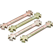 Spoke Wrench Set — 4–7.4 mm, set of 4, zinc plated