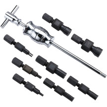 Juego de extracción de rodamientos de rueda — casquillos de 8 mm–30 mm, negro/plata