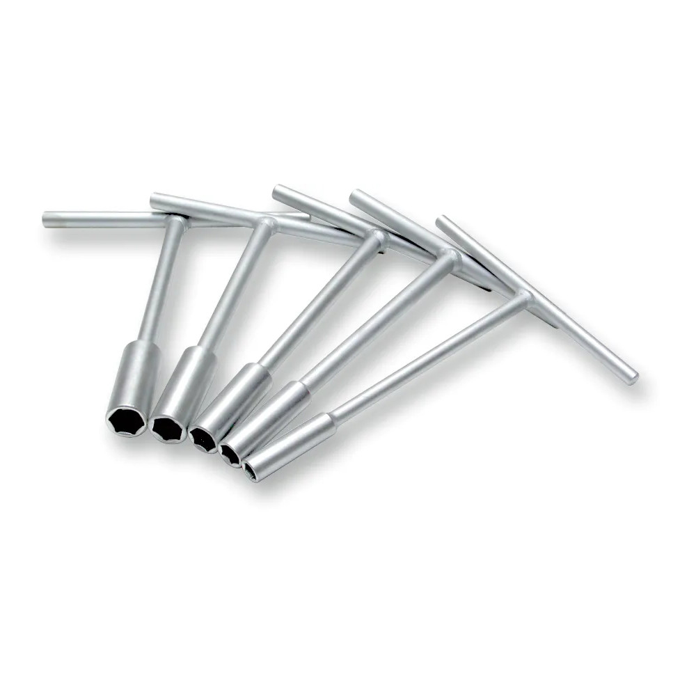 Racer Mini-Pro T-Handle Tool Set — 171.5 mm, 8 mm, 10 mm, 12 mm, 13 mm, 14 mm, pewter, nickel