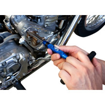 1/4" Hex Bit T-Handle Driver Spinner — 1/4" hex, 203.2 mm (8"), blue anodized