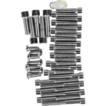 Cam/Primary/Transmission Cover Bolt Set — Chrome, Silver, Cam/Primary/Transmission/Inspection/Derby cover