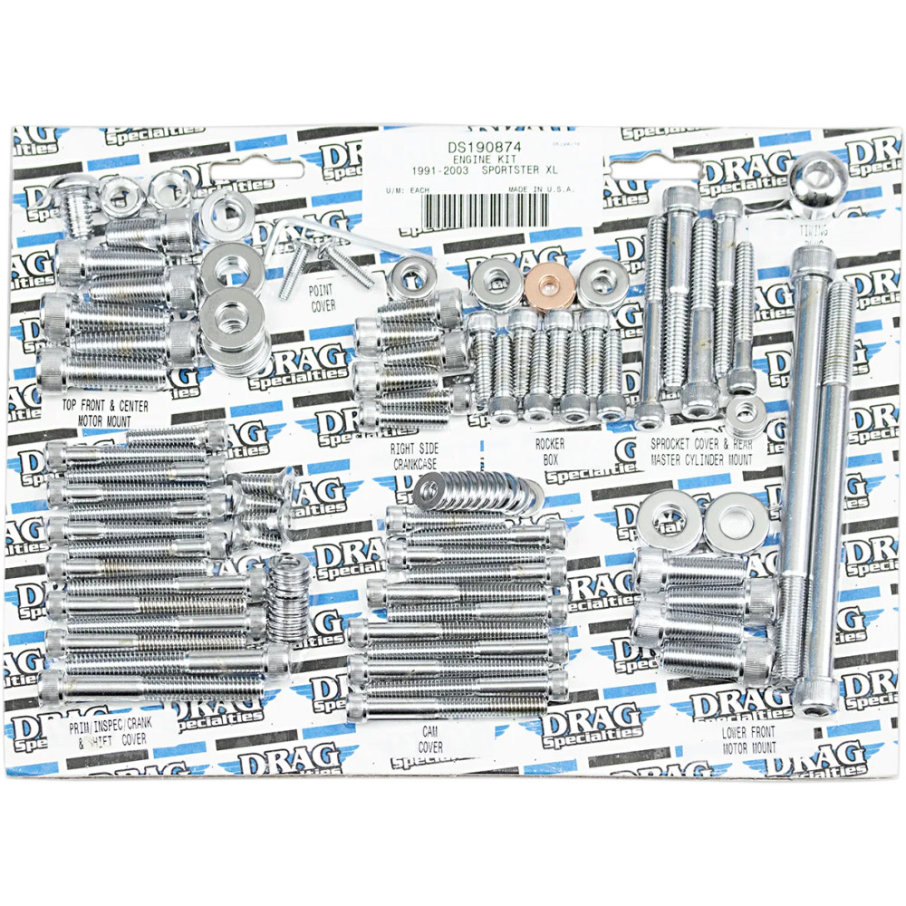 Complete Motor Bolt Kit — Chrome