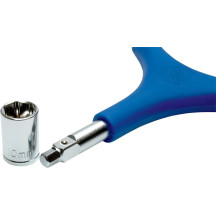 Combo Y-Drive Wrench — sockets 8/10/12 mm, drives 4/5/8 mm, Blue